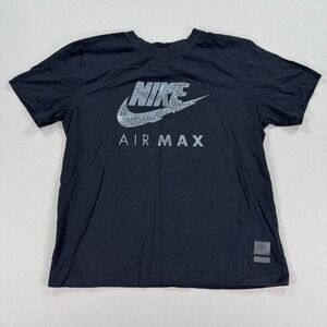 Nike Air Max Graphic Print T-Shirt Men's XL Black Short Sleeve Casual Crew Neck